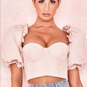 House of CB blush bodice crop top